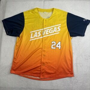 Las Vegas Aviators Short Sleeve Button Up Baseball Jersey Men's XL #24